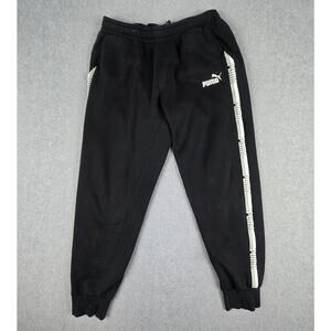 Puma Mens XL Black Sweatpants with Drawstring and Pockets
